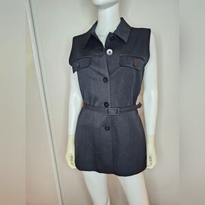 Breeches 100% Wool Sleevless Belted Button Vest Size 6